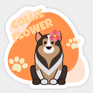 Collie Flower Rough Collie Dog Sticker